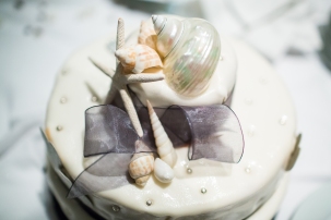 Wedding cake with shell decorations